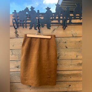 282.Jones New York Petite Brown Linen Pencil Skirt